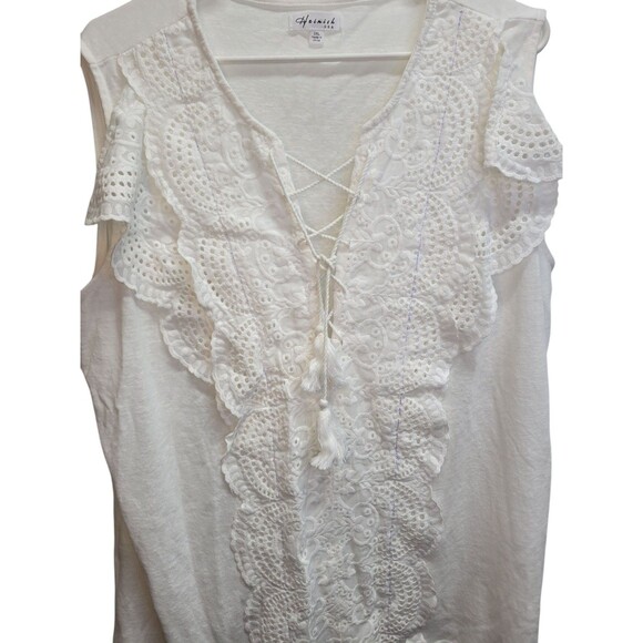 Heimish USA Womens Size 3X Tunic Tank Top Shirt Blouse White - Picture 1 of 9